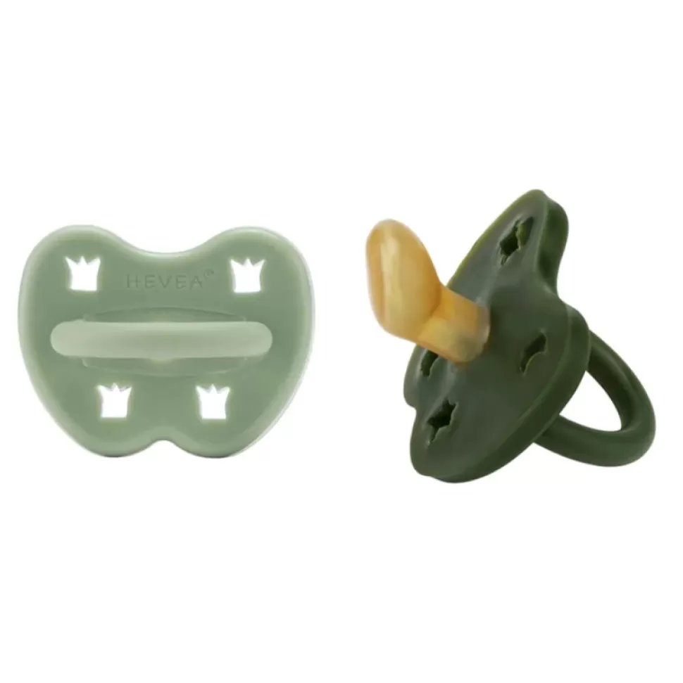 Cheap Hevea Speentje 3-36 Maanden Dental Duo Moss Green / Deep Forest Speentjes