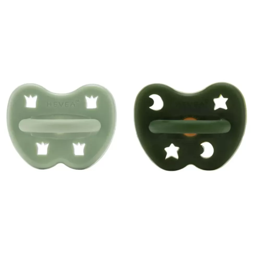 Cheap Hevea Speentje 3-36 Maanden Dental Duo Moss Green / Deep Forest Speentjes
