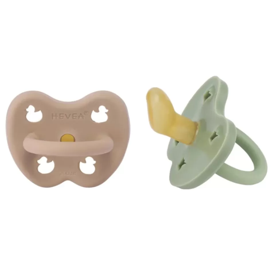 Cheap Hevea Speentje 3-36 Maanden Dental Duo Tan Beige / Moss Green Speentjes