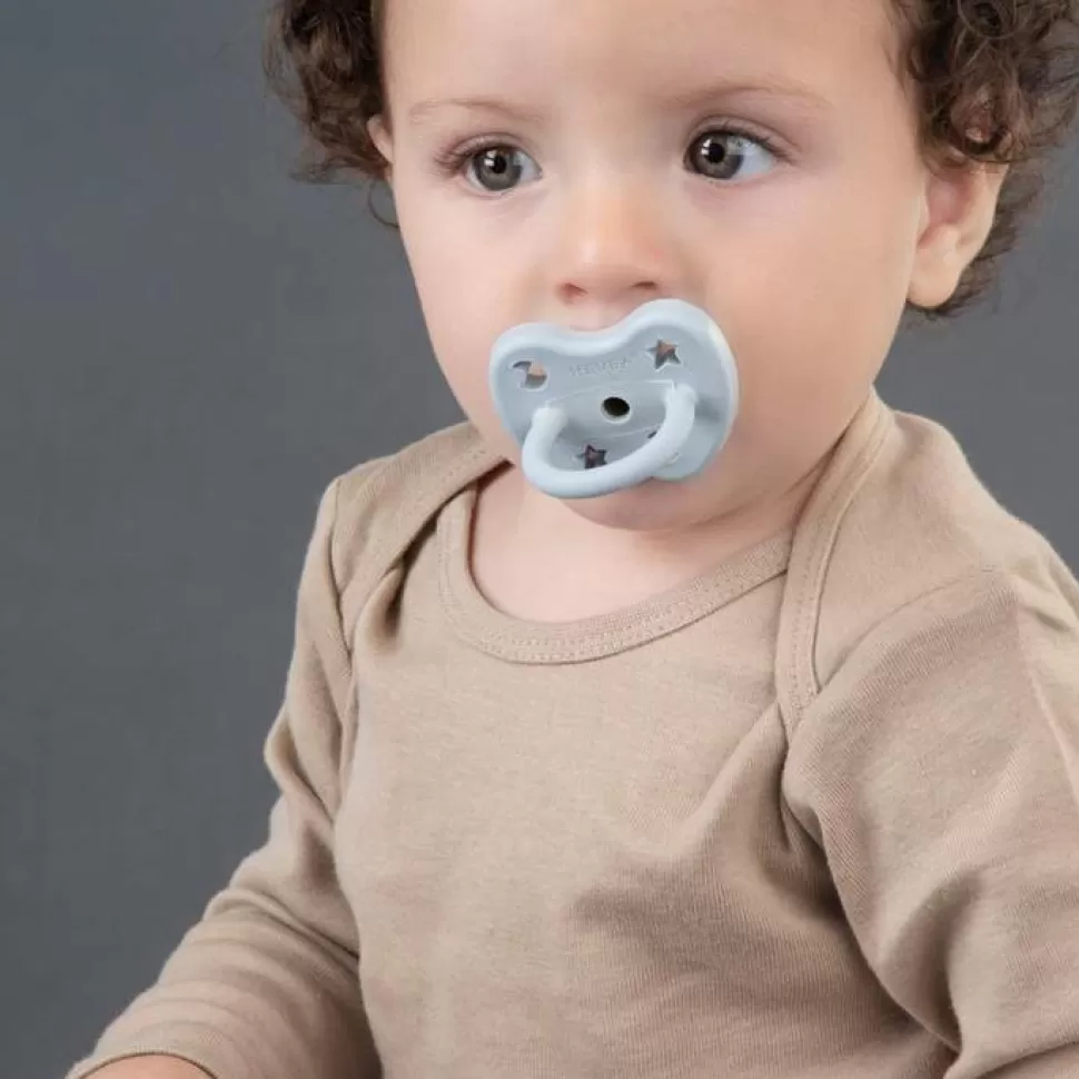 New Hevea Speentje 3-36 Maanden Rond Duo Cottage Blue / Gorgeous Grey Speentjes