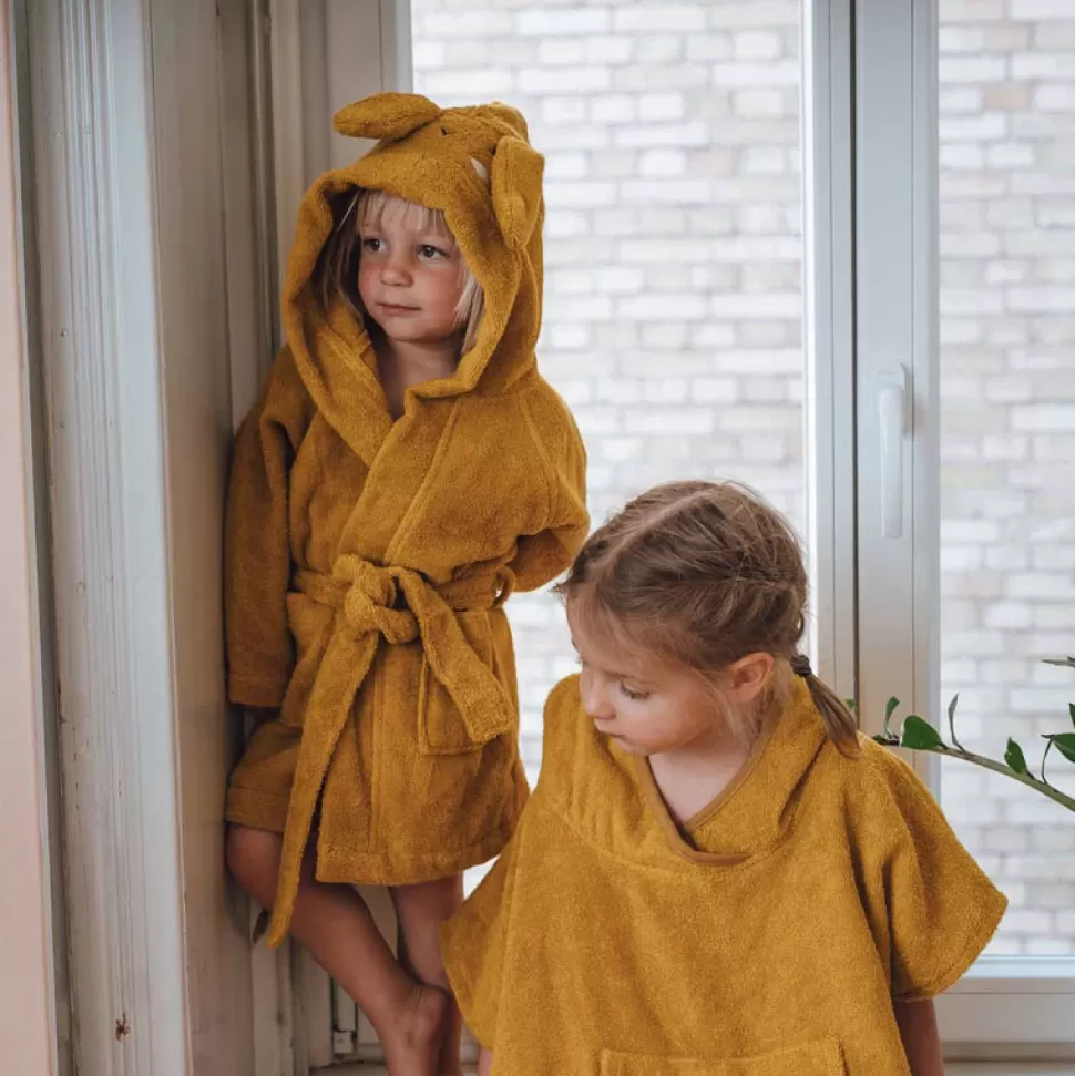 Shop Kikadu Badjas Konijn – Mosterd (1-4 Jaar) Wassen En Badderen