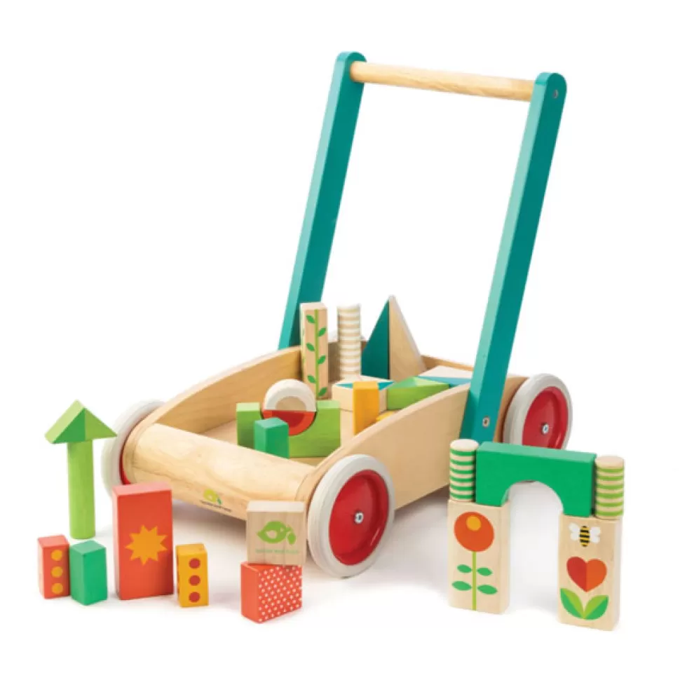 Hot Tender Leaf Toys Loopwagen Met Blokken Spelend Leren