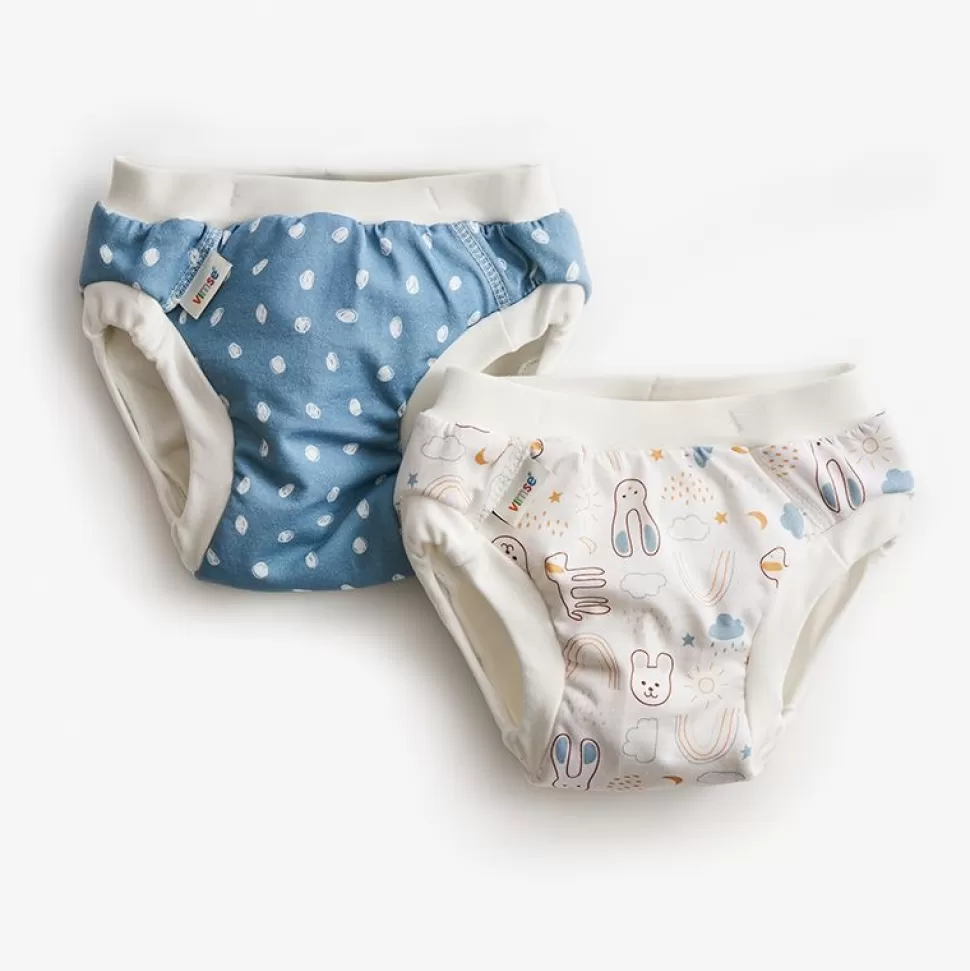 Store Vimse Oefenbroekjes Blue Dots / White Teddy | 2 Stuks Wasbare Oefenbroekjes